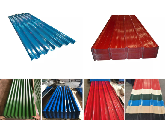 Farbe beschichtete Stahlüberdachungsblätter mit Ziegeln deckt Ebene für Wand-Gebäude